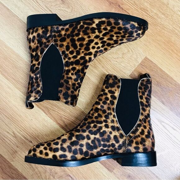 REBECCA MINKOFF Leopard Print Cowhide Chelsea Ankle‎ Boot Booties Size 6.5 New - Picture 8 of 14